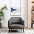 Kadar Leather Barrel Chair-Grey Modern Leather Chair | Accent Chairs | Kinwell Furniture | Barrel Chairs
